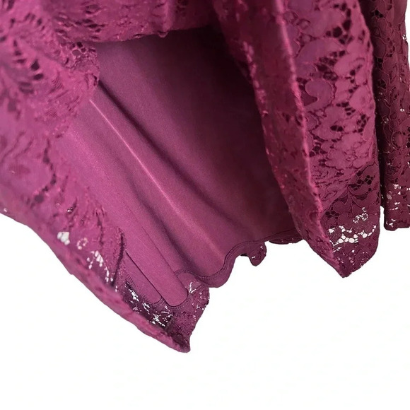 Free People Lovely in Lace Cutout Berry Mini Dress size Small Knee Length - Picture 12 of 12